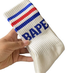 Bape Large Letter Jacquard Striped Socks 9 colors