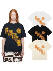 Rhude Orange lettering slanted print  Tee 3 colors