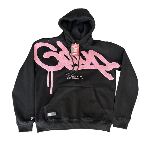 Mixed Emotion Flocked Large Letter Hoodie 7 colors