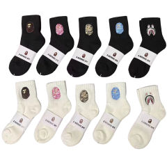 Bape Shark Camouflage Ape Head Embroidered Mid-Calf Socks 20 colors