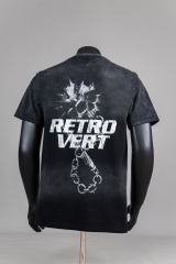 Retro Vert Skull Chain Print Washed Version Tee 2 colors