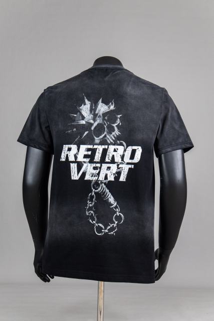 Retro Vert Skull Chain Print Washed Version Tee 2 colors