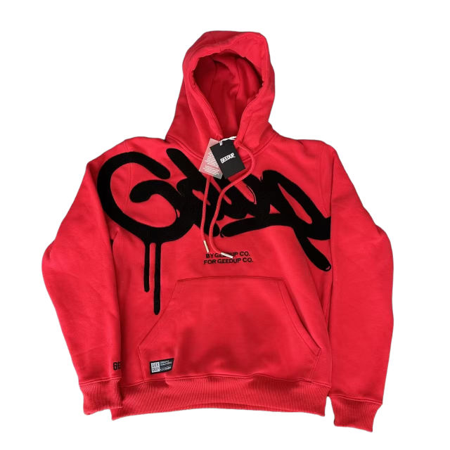 Mixed Emotion Flocked Large Letter Hoodie 7 colors