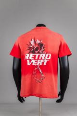 Retro Vert Skull Chain Print Washed Version Tee 2 colors