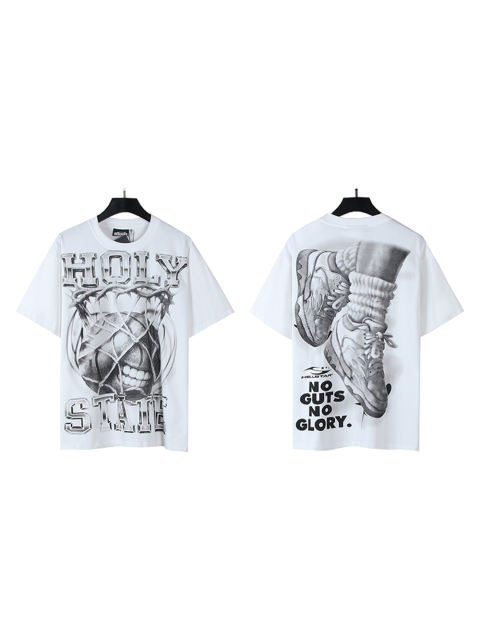 Hellstar Abstract Basketball Frame Sneakers Stacked Socks Printed Tee