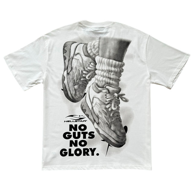 Hellstar Abstract Basketball Frame Sneakers Stacked Socks Printed Tee