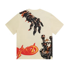 Hellstar Flame Letter Burnt Skull Print Washed Version Tee 2 colors