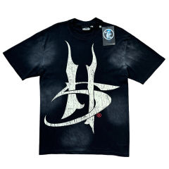 Hellstar Gothic Letter Print Washed Version Tee