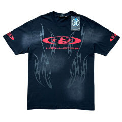 Hellstar Dark Flame Red Logo Print Washed Version Tee