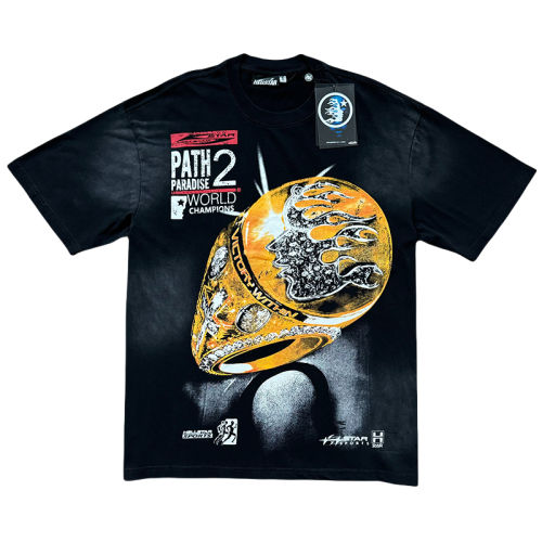 Hellstar Diamond Encrusted World Championship Ring Print Washed Version Tee