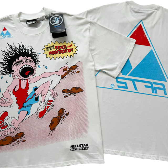 Hellstar Screaming Boy Climbing Mountain Top Print Tee
