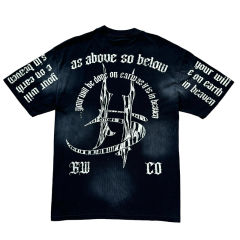 Hellstar Gothic Letter Print Washed Version Tee