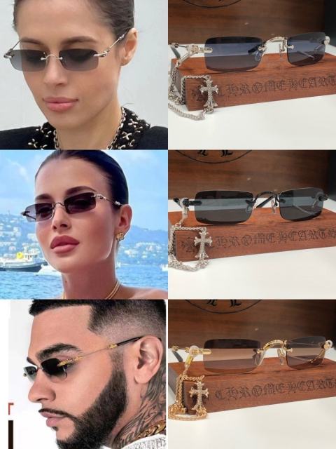 1:1 Top Quality Chrοme Heαrts Sun Glasses Sunglasses