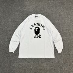 [Best Quality] 1:1 Bape Green Basic Ape Head Long Sleeve T-Shirt Black White