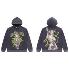28412274 Metal Sculpture Printed Washed Version Hoodie 2 colors
