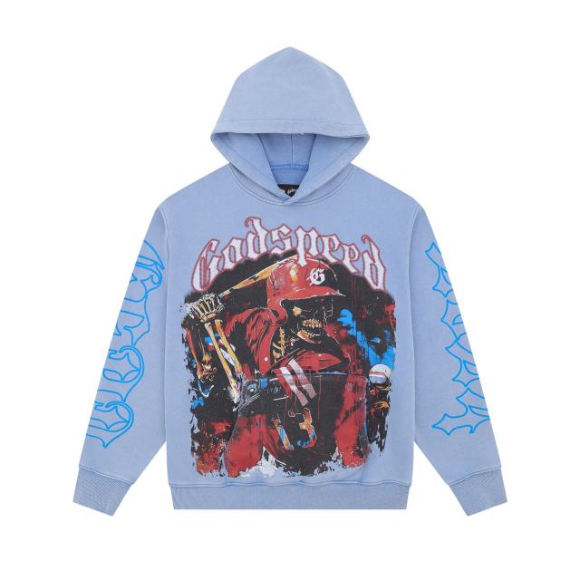 28228187 Playing Baseball Skull Print Hoodie 2 colors