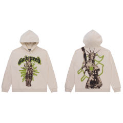 28412274 Metal Sculpture Printed Washed Version Hoodie 2 colors