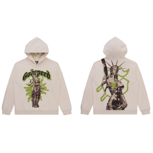 28412274 Metal Sculpture Printed Washed Version Hoodie 2 colors