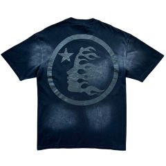 Hellstar Rhinestone Black Logo Print Washed Version Tee