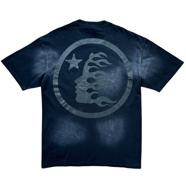 Hellstar Rhinestone Black Logo Print Washed Version Tee