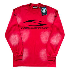 Hellstar Logo Print Washed Version Long Sleeve T-Shirt 2 colors