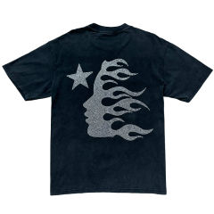 Hellstar Rodman Printed Back Heat-Pressed Rhinestones Washed Version Tee 2 colors