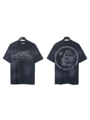 Hellstar Rhinestone Black Logo Print Washed Version Tee