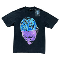 Hellstar Rodman Printed Back Heat-Pressed Rhinestones Washed Version Tee 2 colors