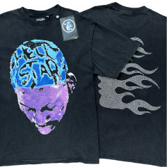 Hellstar Rodman Printed Back Heat-Pressed Rhinestones Washed Version Tee 2 colors