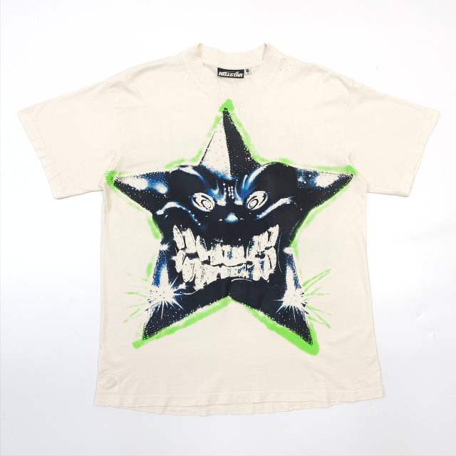 1:1 Quality Hellstar Rhinestone Starfish Print Tee with NFC tag