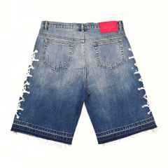 1:1 quality version 28412277 Printed Diamond Washed Version Denim Shorts 2 colors