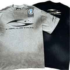 Hellstar Distressed H Letter Logo Printed Washed Version Tee 2 colors