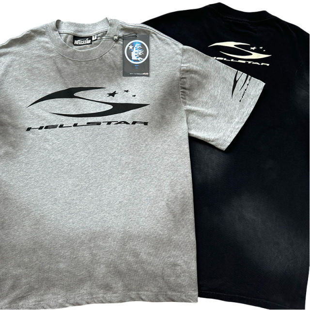 Hellstar Distressed H Letter Logo Printed Washed Version Tee 2 colors