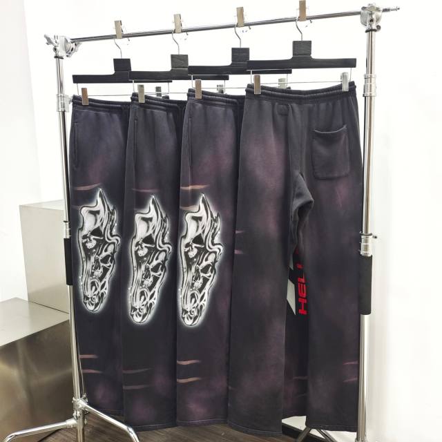1:1 Quality Hellstar Siren Wind Sweatpants with NFC tag