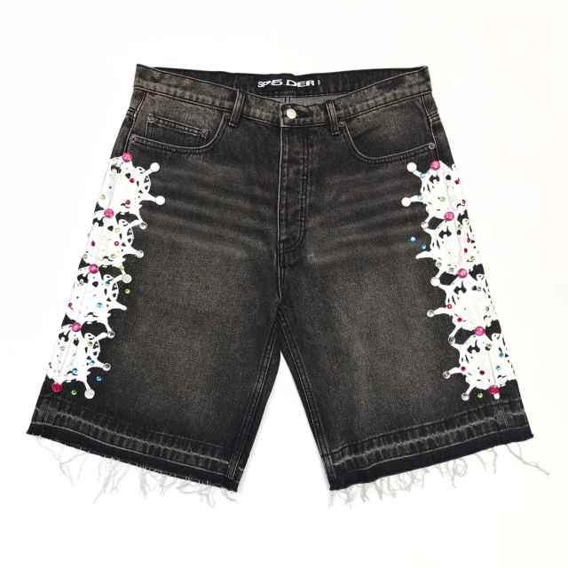 1:1 quality version 28412277 Printed Diamond Washed Version Denim Shorts 2 colors
