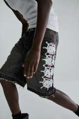 1:1 quality version 28412277 Printed Diamond Washed Version Denim Shorts 2 colors