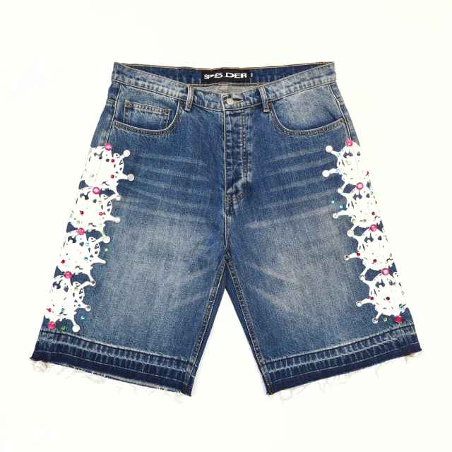 1:1 quality version 28412277 Printed Diamond Washed Version Denim Shorts 2 colors