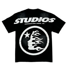 28310477 Green Side Face Printed Washed Version Tee & Shorts Set