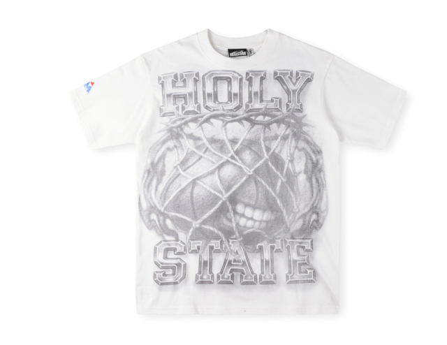 1:1 quality version Hellstar Creative Basketball Letter Print Washed Version Tee