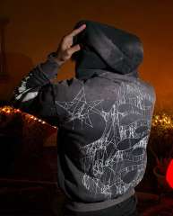 1:1 Quality Hellstar Big Graphic Splash Inked Aged Zip Hoodie