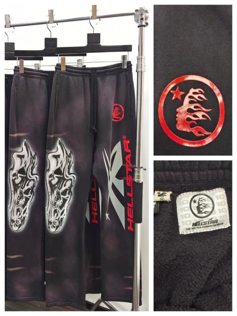 1:1 Quality Hellstar Siren Wind Sweatpants with NFC tag