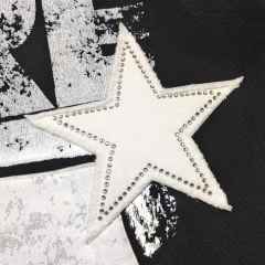 1:1 quality version 28412362 Hot-fix rhinestone five-pointed star large 5 embroidered hoodie