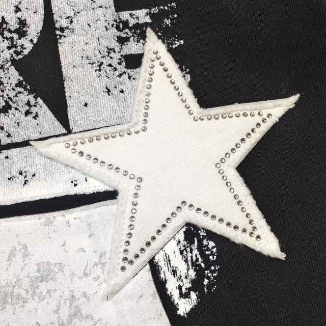 1:1 quality version 28412362 Hot-fix rhinestone five-pointed star large 5 embroidered hoodie