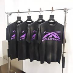 1:1 Quality Hellstar Full Purple Logo Washed Version tee with NFC tag