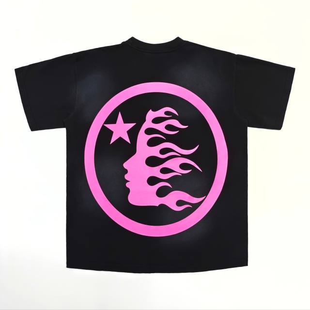 1:1 Quality Hellstar Rose Classic Letter Print Tee with NFC tag