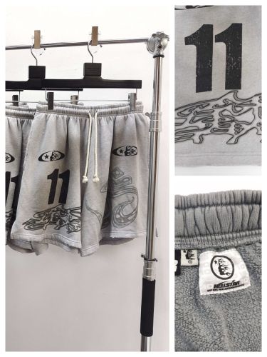1:1 Quality Hellstar Abraded Printed Distressed Shorts with NFC tag