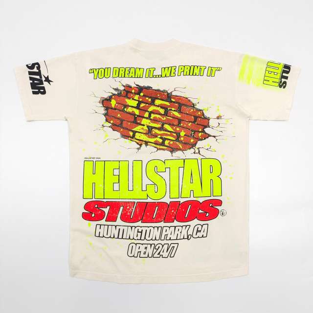 1:1 Quality Hellstar Through the Wall Noise Portrait Print Tee with NFC tag