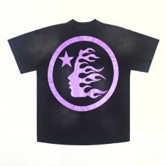 1:1 Quality Hellstar Full Purple Logo Washed Version tee with NFC tag