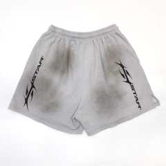 1:1 Quality Hellstar Abraded Printed Distressed Shorts with NFC tag