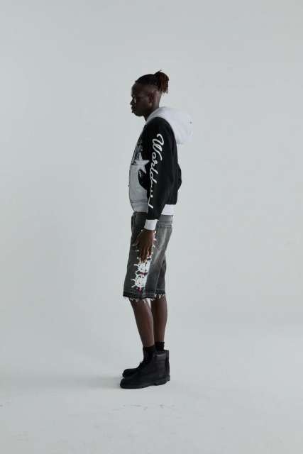 1:1 quality version 28412362 Hot-fix rhinestone five-pointed star large 5 embroidered hoodie